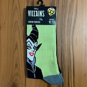 Disney Villains Maleficent Crew Socks Size 9-13 NWT
